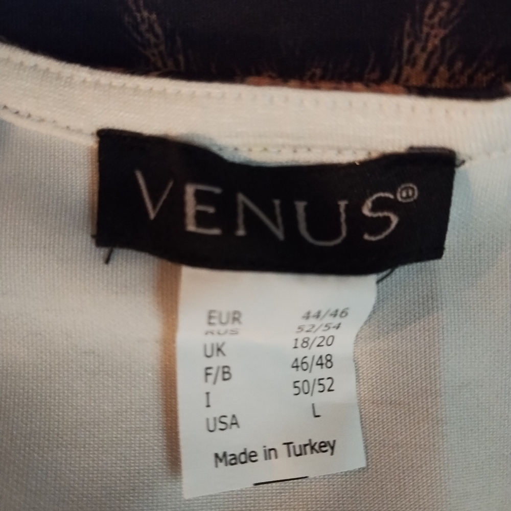 NWOT VENUS Brown and Tan Sheath Above The Knee Length Crew Neck Sleeveless Dress - Picture 5 of 5